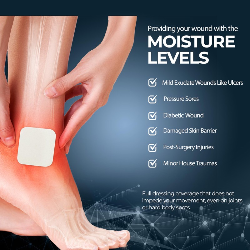 MED PRIDE Foam Dressings for Wounds 4x4in Sterile Non-Adhesive Pads