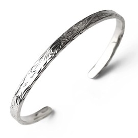 BFF Brand Bangle, Gold, 18K GP Gold, Gold Maile Scroll Wave, Hawaiian Flat Bangle, Flat Band, Bracelet, Hawaiian Jewelry, Exclusive Box Included, Brass Brass 18K Plated