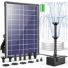 Antfraer Solar Fountain Pump Built-in 3600mAh Battery Backup, 8W Solar