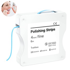 AISEELY Dental Polishing Strips, 1Pc Whitening Strip, 4mm Tooth Sandpaper Thickness Teeth Resin Tooth Interdental Grinding Tool, 6m/Rolls/Box (Blue-Fine)