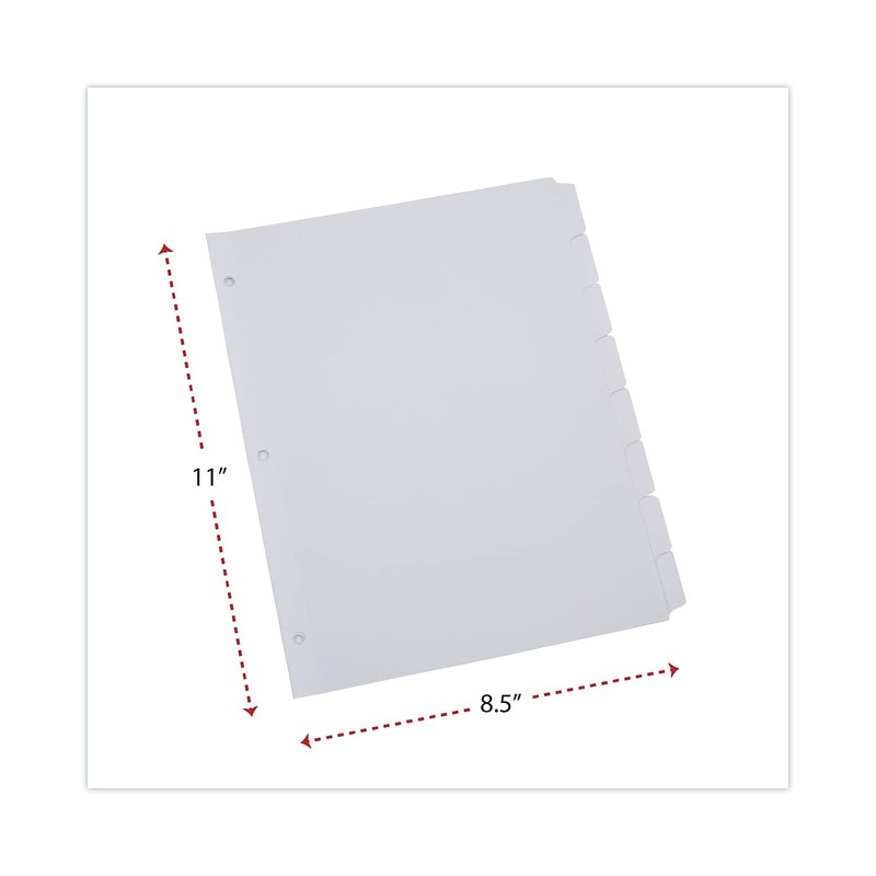Universal 20818 Write-On/Erasable Indexes, Eight White Tabs, Letter, White