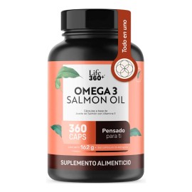 Omega Aceite Salmón Vitamina 360 Cápsulas Life360