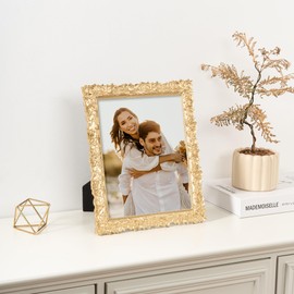 Axeman Vintage Gold Frames 8x10 | Antique 8 x 10 Picture Frame with Real Glass | Ornate Gold Rose Frame 8x10 for Wall & Tabletop Display | 8 x 10 Frames