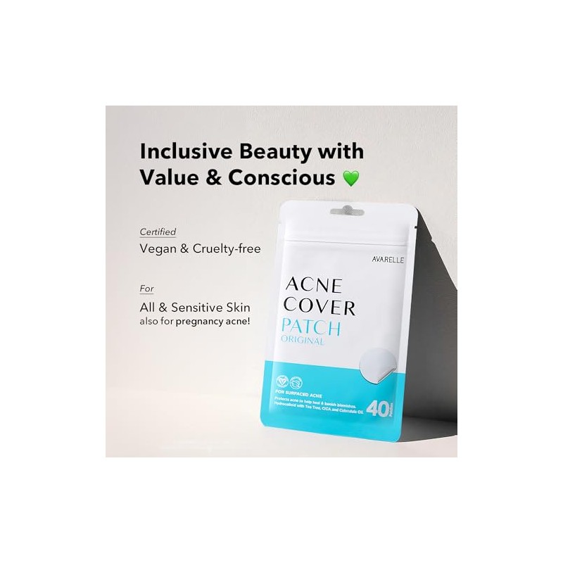 Avarelle Acne Cover Spot Patch Hydrocolloid, Tea Tree & Calendula