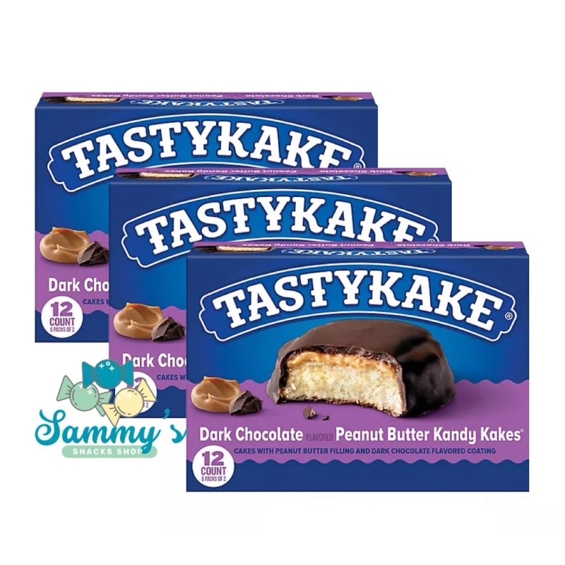 Tastykake Dark Chocolate Peanut Butter Kandy Kakes 3 Boxes
