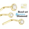 14K Yellow Gold Bezel Set 2.5mm-0.08 ct Diamond L-Shape Nose