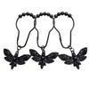 Moth Shower Curtain Hooks,12 Pcs Black Death Moth Skull Shower