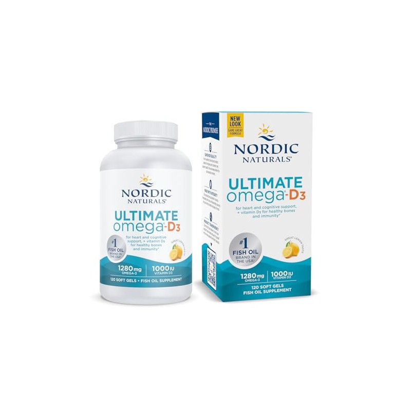 Nordic Naturals Ultimate Omega con Vitamina D3-120 geles blandos para