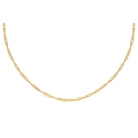 Tuscany Silver Women 925 Sterling Silver Gold Plated Twist Curb Chain 51 cm/20 Inch