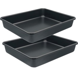 Small Baking Pans 11x9 Inch 2Pcs Mini Cookie Sheets Toaster Oven Tray Nonstick Thicken Brushed Carbon Steel No Warp Magnetic 1 to 2 Person Bakeware by HYTK