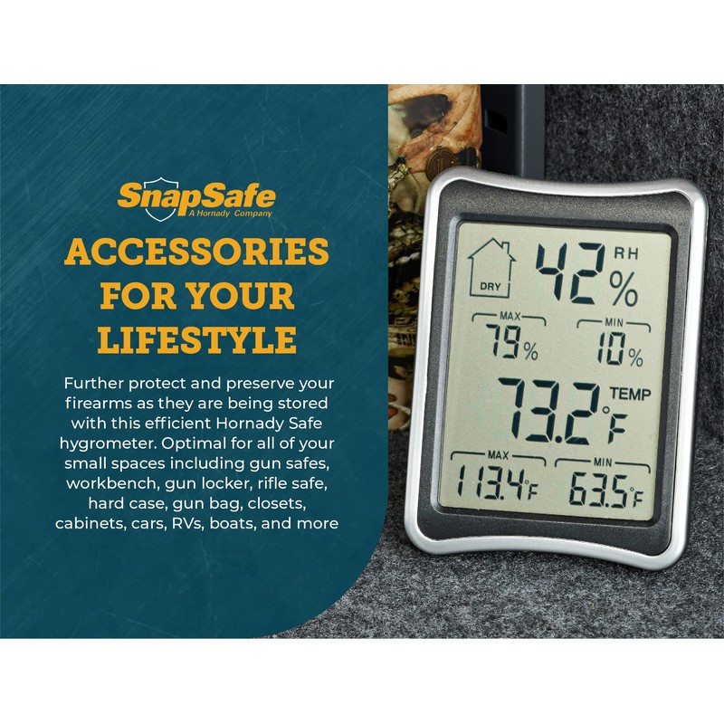 SnapSafe Digital Hygrometer, 75909 - Indoor Temperature and Humidity Monitor