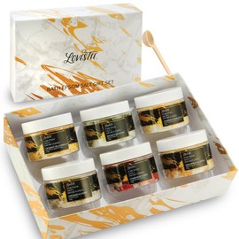 Lovestee Epsom Salt Spa Gift Set of 6 Bath Salts - Coconut Vanilla, Jasmine Osmanthus, Eucalyptus Mint, Lavender Honey, Chamomile Rose, Grapefruit Lemon Epsom Salts for Soaking Bath Gift Set for Women