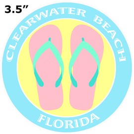 Athena Brands Flip Flops Clearwater Beach Florida - Car Truck Window Bumper Sticker Decal - Wakeboard Blue