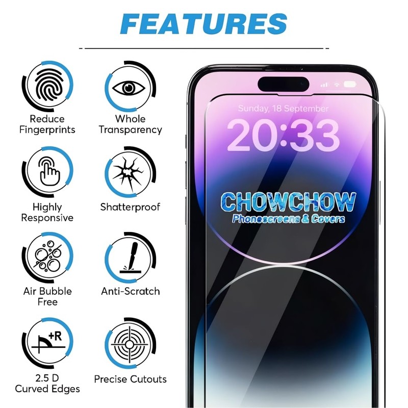 4PACK TEMPERED GLASS SCREEN PROTECTORS FOR IPHONE16 PRO MAX -