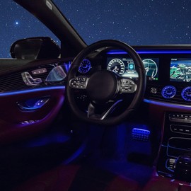 X AUTOHAUX 10 Meter/33ft Interior USB Neon EL Wire String Strip Green Cold Light Glow String Strip Set for Car Decoration