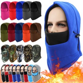 Winter Ready: Unisex Warm Balaclava Hat for Men and Women - Motorcycle, Skiing, Face Mask, Fleece Hood Cap balaclava - Color: (Bu+Bl)