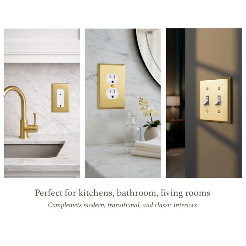 Rio Salto MIDSIZE BRASS Light Switch Plate Outlet Cover Wall