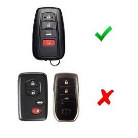 iJDMTOY Glossy Metallic Red Exact Fit Key Fob Shell Cover Compatible With 2017/2018-up Toyota Camry Prius Prime Mirai C-HR, etc w/Push Start Engine Feature