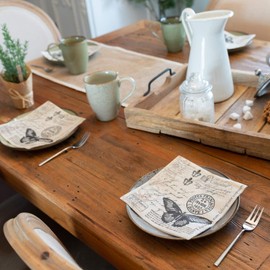 20 Serviettes Butter-Fly-Mail - Butterfly Post/Vintage 33 x 33 cm