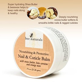 Nail & Cuticle Balm - Cocoa Butter & Beta Carotene Blend for Strong, Smooth Nails - luscious natural tangerine fragance Shea Butter & Beeswax Cruelty-Free Nail Care