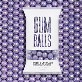 Candy Envy - Shimmer Lavender 1 Inch Gumballs - 2lb Bag - Approximately 113 Gumballs Per Bag - North American Made & Kosher Certified