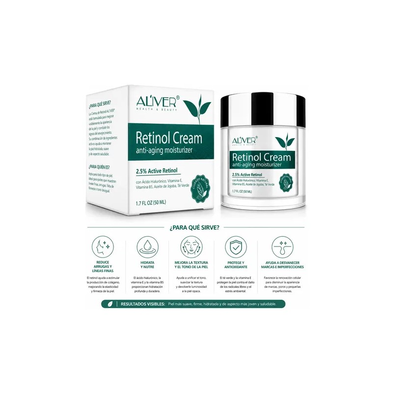 Crema Retinol 2.5% Hidratación Y Luminosidad Piel 50 Ml