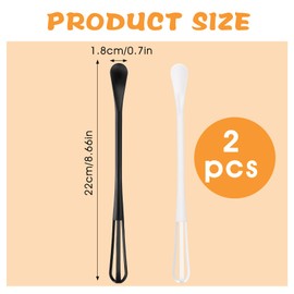 TIESOME 2 in 1 Mini Schneebesen, 2 Stück, multifunktionaler kleiner Schneebesen kleiner Schneebesen kleiner Rührballon Schneebesen langer Griff Mini Löffel manuelles Schneebesen Werkzeug zum Mischen