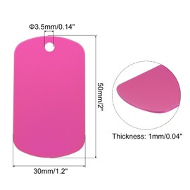 MECCANIXITY Metal Blank Tags Stamping, Aluminum Blank Tags, Dog DIY Engraving Blank Tags with Necklace Chain for Pet Dog ID Tags, Pendant Decoration, Craft Tags 10set (Rose Red)