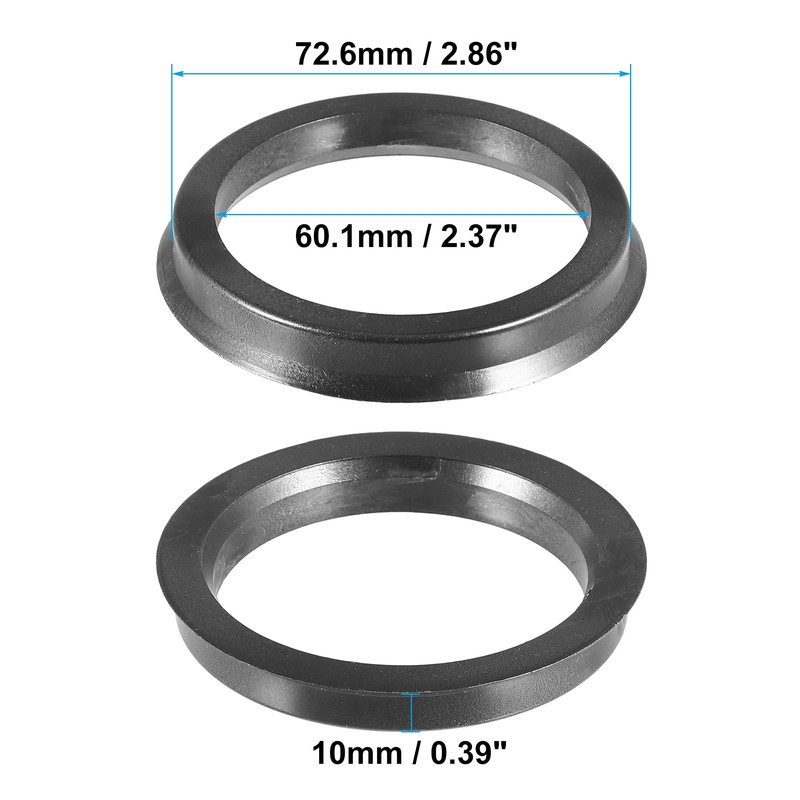 X AUTOHAUX 72.6mm to 60.1mm Universal Car Hub Centric Rings