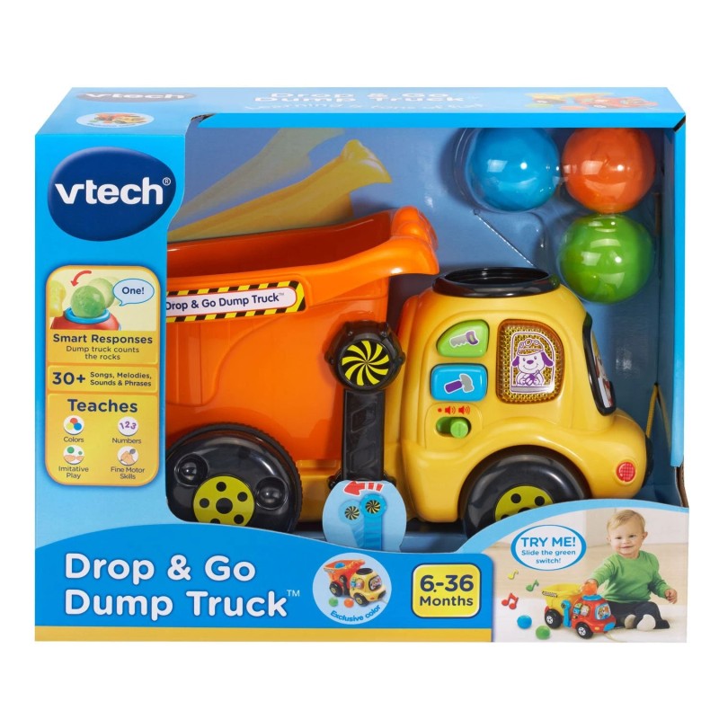 VTech Drop and Go Dump Truck Interactive Learning Toy for