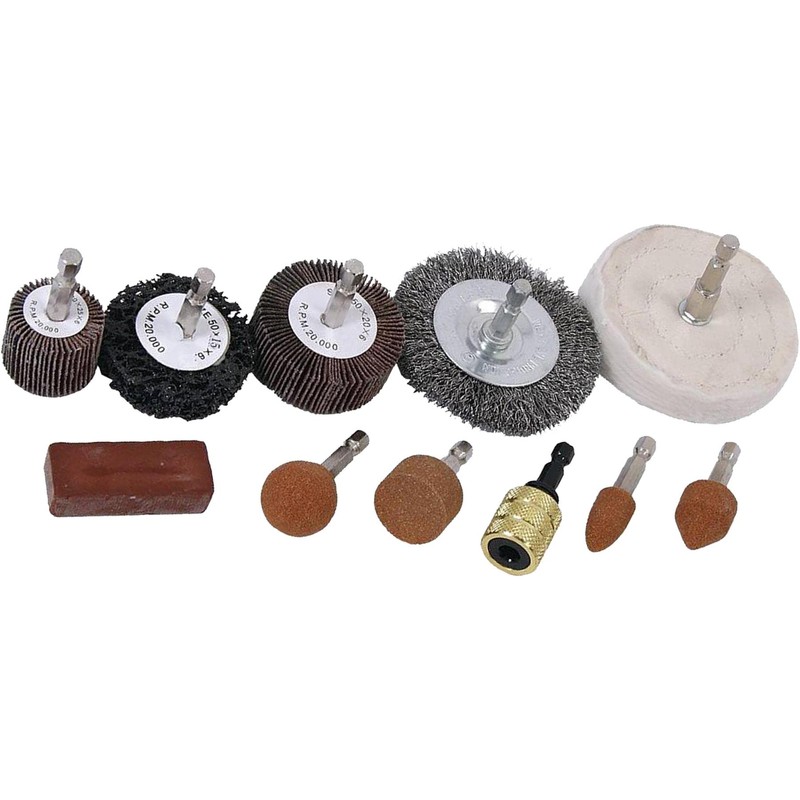 Dapetz ® 10Pc Cleaning Polishing Kit Sanding Wire Brush Wheel
