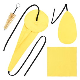 Saxophone Cleaning Kit, Alto Sax Cleaning Kit with Saxophone Cleaning Cloth, Sax Neck Cleaning Swab, Mouthpiece Brush, Dusting Brush for Flute and Woodwind Instruments, Yellow