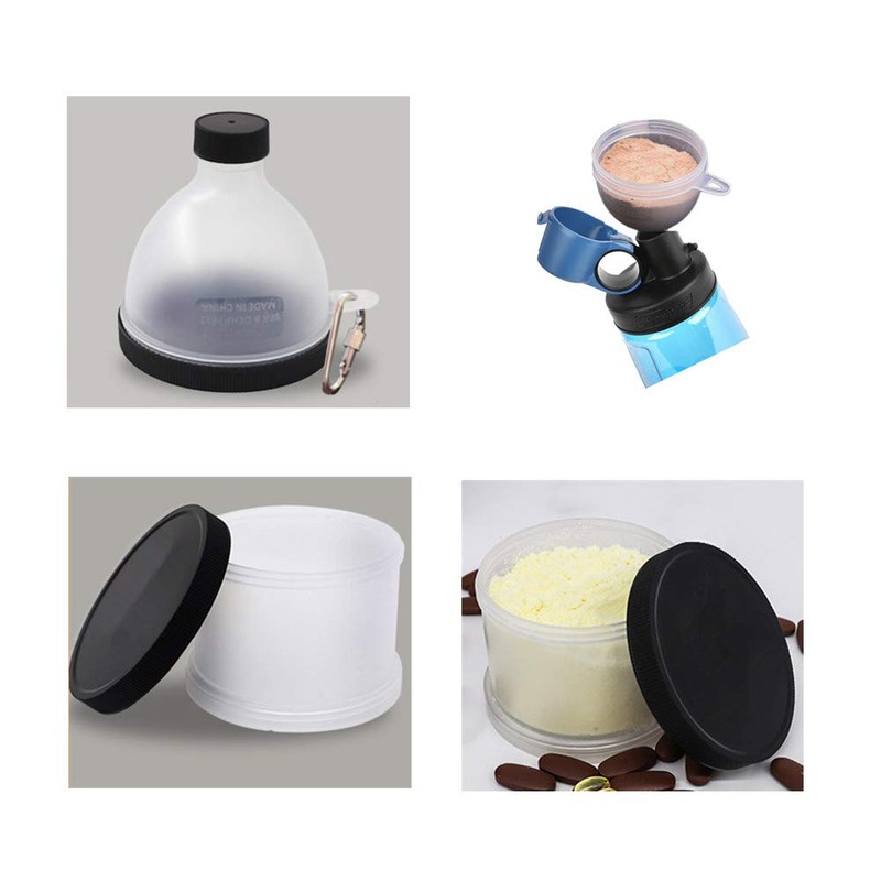 REOOHOUSE Portable Powder Container Funnel Supplement Tablet Storage Nutrition BCAA