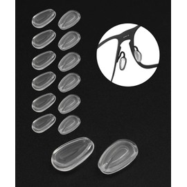 LenzProse 6 Pairs Nose Pads Nosepads for Oakley Gauge 3.1 OX5126 / Keel OX3122 / Wingfold EVR OX5118 / Wingfold EVS OX5115 Metal Eyeglasses Frame, Clear Nose Pieces Replacement