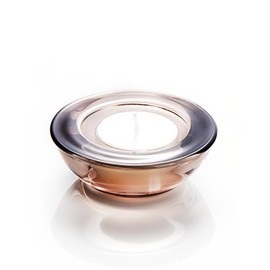 ELIVIA Grey Tealight Candle Holders - Set of 12, Round Chunky Glass Candle Holder, 3" Diameter - CH01 - Tea Grey