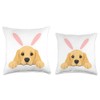 Easter Golden Retriever Cute Dog Spring Easter Bunny Ears Throw