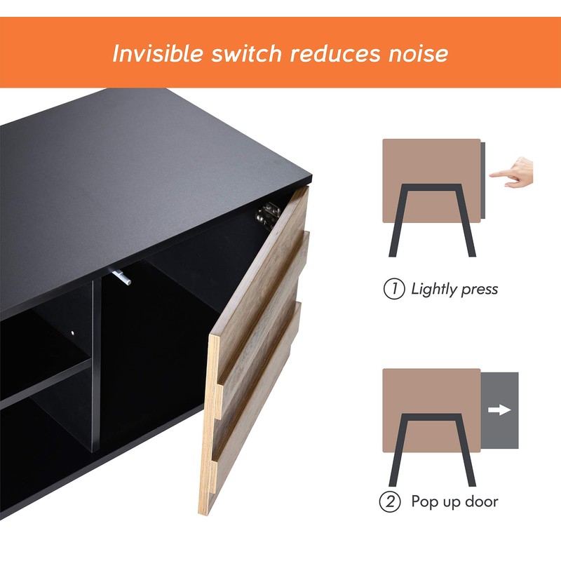 WAMPAT Mid Century Modern TV Stand for 65 Inch TV,