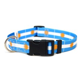 PatriaPet Dog Collar with Argentina Flag | Great for National Holidays, Special Events, Festivals, Independence Days and Every Day Strong Safe | XSmall Small Medium Large XLarge
