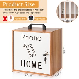 Echaprey Cell Phone Holder Classroom Pocket Chart Wooden Cell Phone Storage Cabinet with Lock 33 Slots Desktop Cell Phone Holder for Classroom Office (33 Slots)