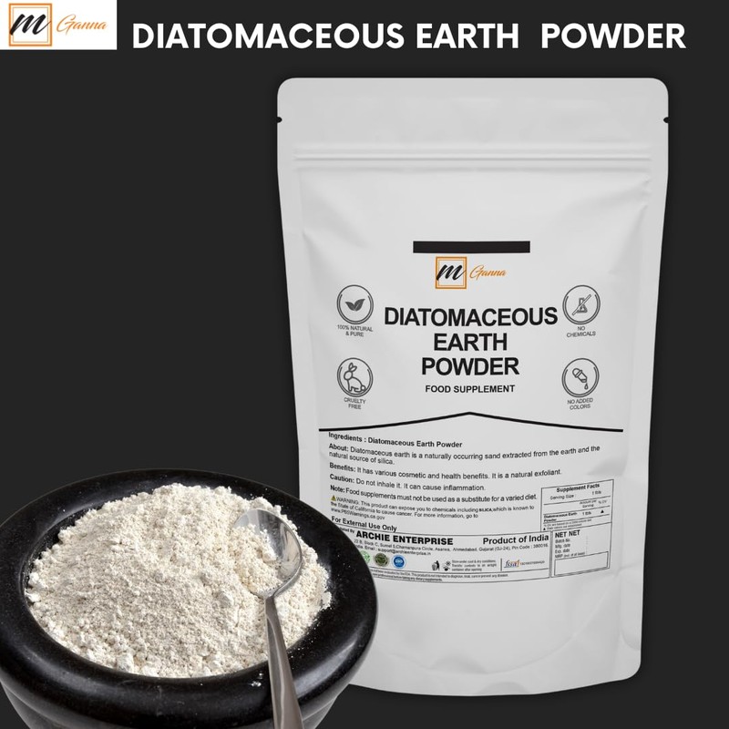 mGanna 100% Natural Diatomaceous Earth Powder for Skin Exfoliation Health