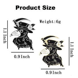 Liasun Plague Doctor - Juego de pines esmaltados – Broches de cara de pico de pájaro, broche de dibujos animados, pines para ropa, bolsos, mochila, Metal, no conocido