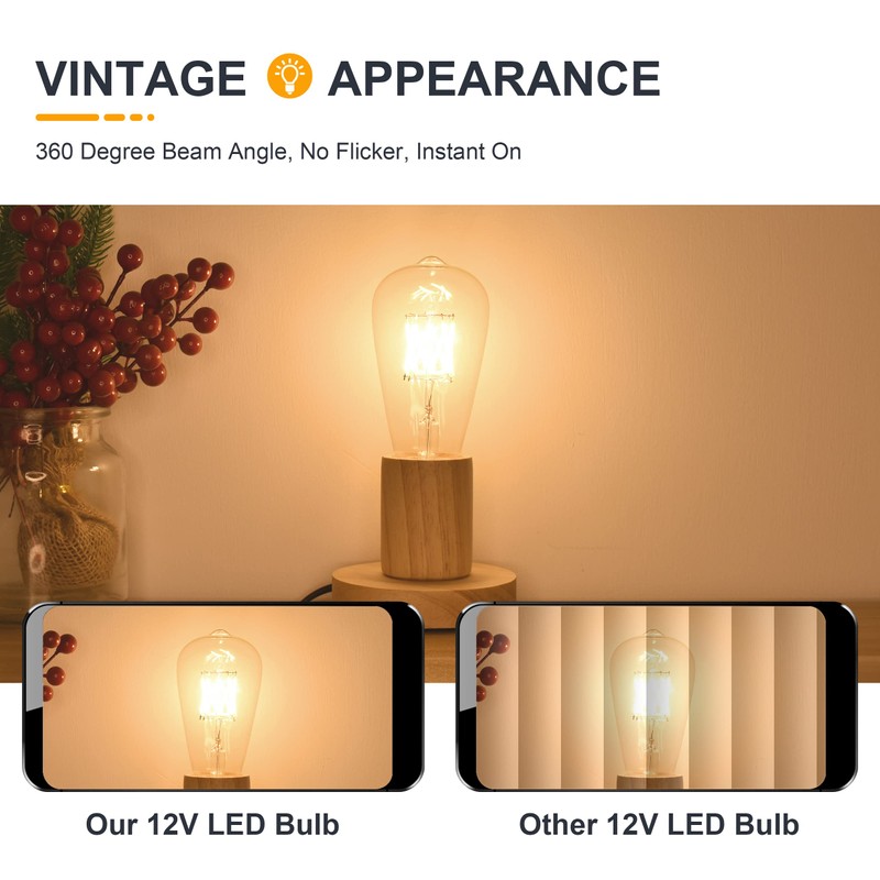 TOKCON 12V Low Voltage LED Light Bulbs - Soft Warm