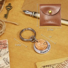 HRMYUDI Happy 17th Birthday for 17 Year Old, Sweet 17th Teenager Gifts Lucky Penny Coin Key Chain Made with a 2007 Penny Graduation Gifts for Boys and Girls