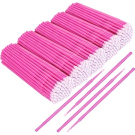500 microcepillos aplicadores, cabezal flexible ultrafino, microcepillos para extensiones de pestañas, aplicador de máscara, micro cepillos para maquillaje y limpieza, color rosa, 2 mm