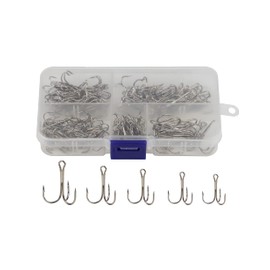 Beoccudo Treble Hooks Kit, Saltwater Freshwater Size 2 4 6 8 10 Triple Fishing High Carbon Steel Hooks