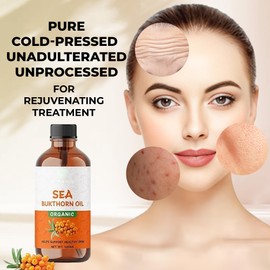 ABBASI & CO Sea Buckthorn Oil 100ml - 100% Pure, Raw, Virgin, Cold-Pressed, Non-Comedogenic, Fast-Absorbing, Skin & Hair Rejuvenation, Rich in Omega Fatty Acids & Antioxidants - Travel Size