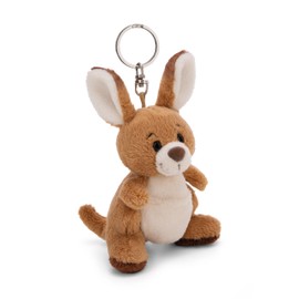 NICI Kangaroo Kelly Key Ring 10 cm Brown Plush Companion Cuddly Toy Pendant with Key Ring for Lanyard, Key Ring and Key Holder