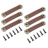 PATIKIL 4.4" Leather Drawer Pulls with Iron Sheet, 6 Pcs