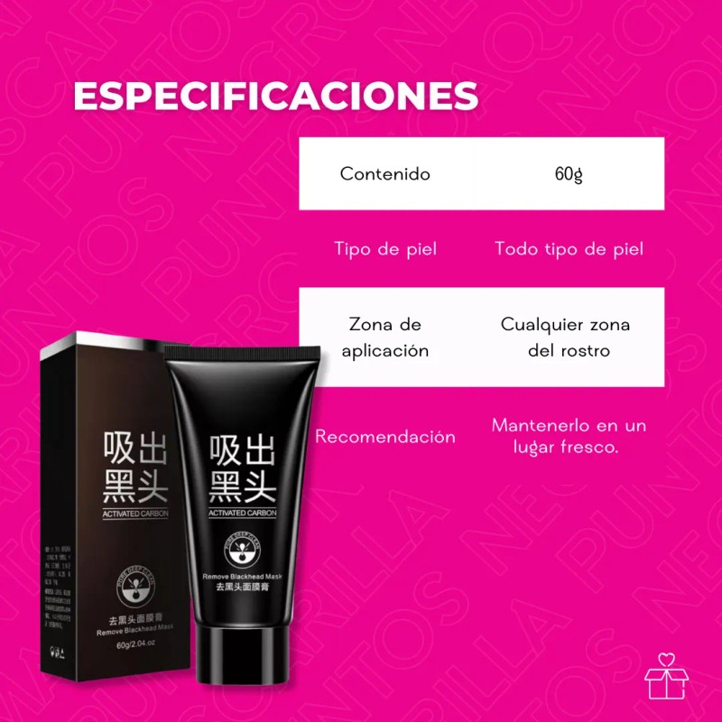 Mascarilla Puntos Negros Carbon Activo Espinillas Bioaqua Tipo de piel