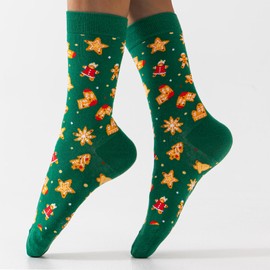 4 PAIRS Christmas Socks Santa Socks For Women Fun Novelty Socks Crew Socks Multi-Packs